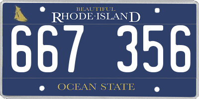 RI license plate 667356