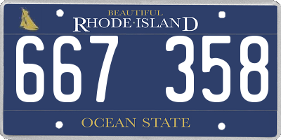 RI license plate 667358