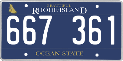 RI license plate 667361