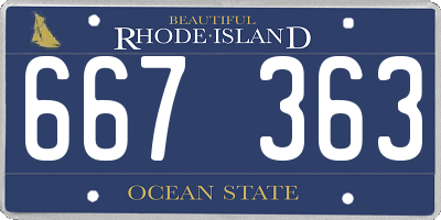 RI license plate 667363