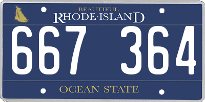 RI license plate 667364