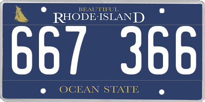 RI license plate 667366