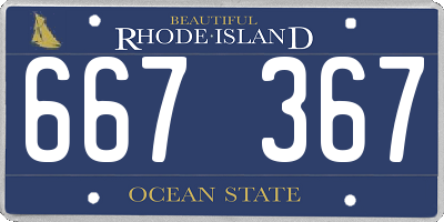 RI license plate 667367