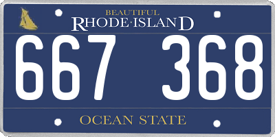 RI license plate 667368