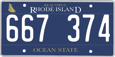 RI license plate 667374