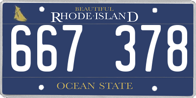 RI license plate 667378