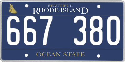 RI license plate 667380