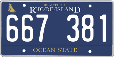 RI license plate 667381