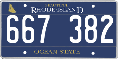 RI license plate 667382