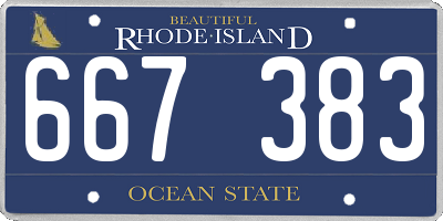 RI license plate 667383