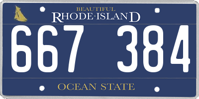 RI license plate 667384
