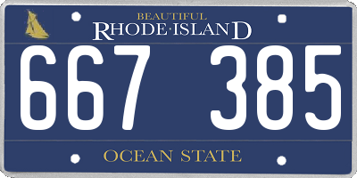 RI license plate 667385