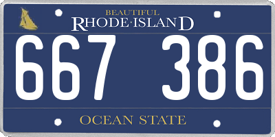 RI license plate 667386