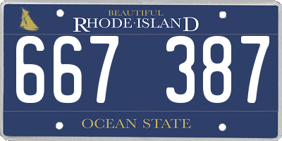 RI license plate 667387
