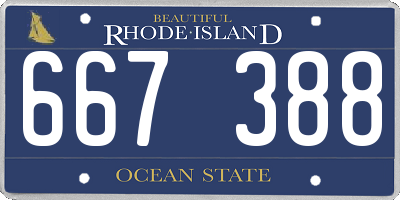 RI license plate 667388