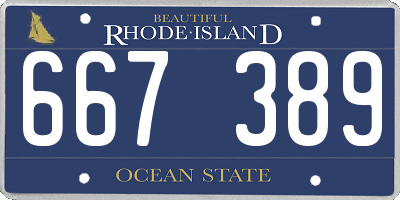 RI license plate 667389