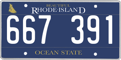 RI license plate 667391