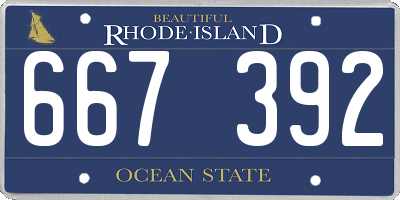 RI license plate 667392