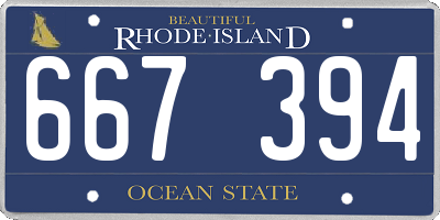 RI license plate 667394