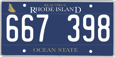 RI license plate 667398