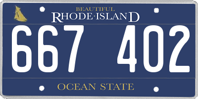 RI license plate 667402
