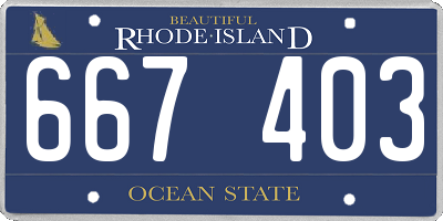 RI license plate 667403