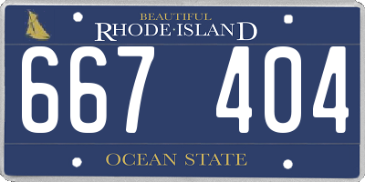 RI license plate 667404