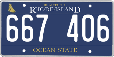 RI license plate 667406