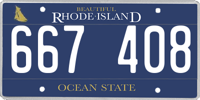 RI license plate 667408