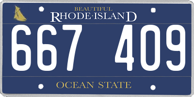 RI license plate 667409