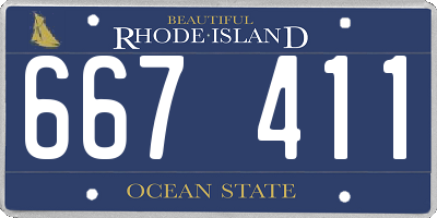 RI license plate 667411