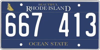 RI license plate 667413