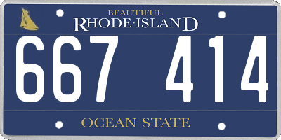 RI license plate 667414