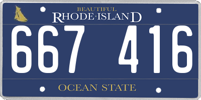 RI license plate 667416