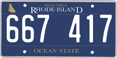 RI license plate 667417