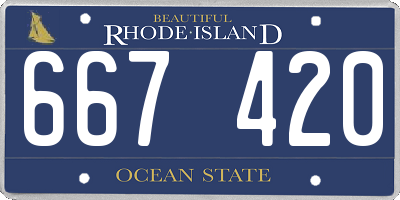 RI license plate 667420