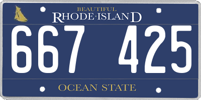 RI license plate 667425