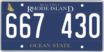 RI license plate 667430