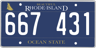 RI license plate 667431