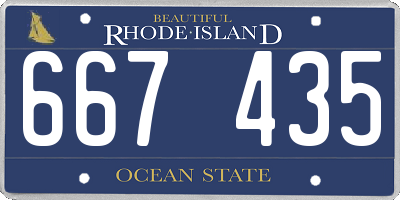 RI license plate 667435