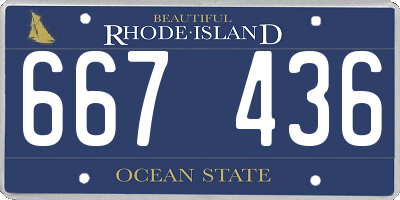 RI license plate 667436