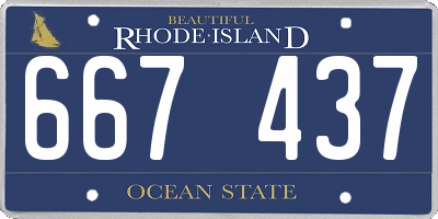 RI license plate 667437