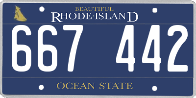 RI license plate 667442