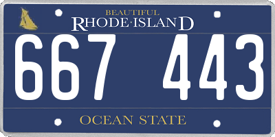 RI license plate 667443