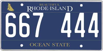 RI license plate 667444