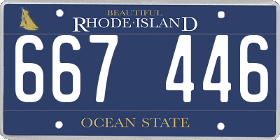 RI license plate 667446