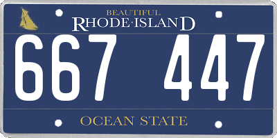 RI license plate 667447