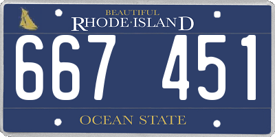 RI license plate 667451