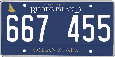 RI license plate 667455
