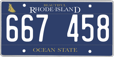 RI license plate 667458